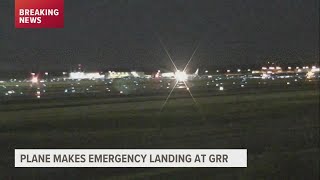 Plane makes an emergency landing at Gerald R. Ford International Airport Gerald Ford International Airport