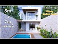 Modern Tiny House | 2Storey house Design 5m x 7m with Swimming pool