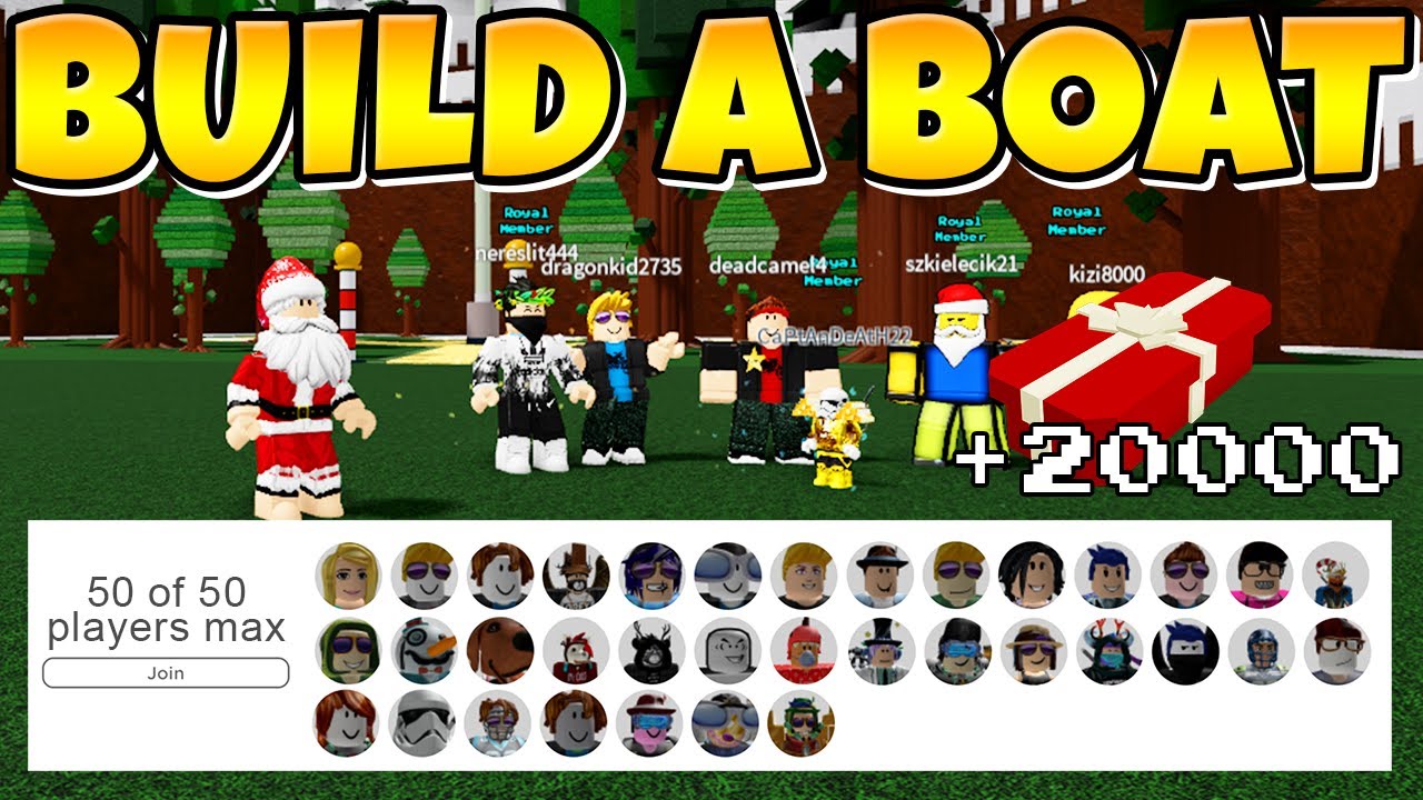 I GOT A 50 PLAYER SERVER AND GAVE AWAY 20.000 PRESENTS! Build a Boat