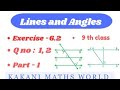 9th Class Maths New Syllabus ||Chapter-6||Lines and Angles|| Exercise 6.2 || Q no: 1,2 ||