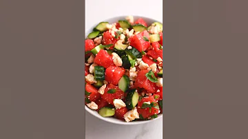 Watermelon and Feta Salad! #freshsalad #watermelon #watermelonsalad #summersalads