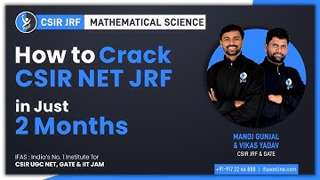 HOW TO CRACK CSIR NET IN JUST 2 MONTHS | JOIN LIVE TODAY 6 PM | IFAS
