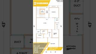 Efficient 24x43 House Plan: Smart Design for Small Plots | Optimize Your Plot with This Layout