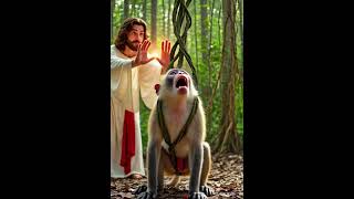 little monkey asks Jesus for help, and the paren