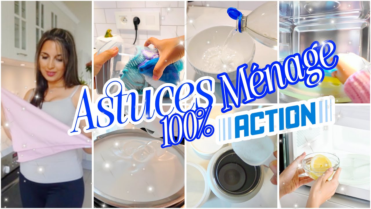 10 INCROYABLES ASTUCES MÉNAGE 100% ACTION + RECETTES PRODUITS MÉNAGERS NATURELS!