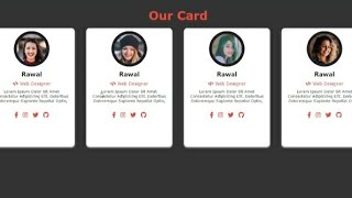 Responsive Our Team Section Using HTML & CSS | Flexbox Card Section | #WebDesignerRawal