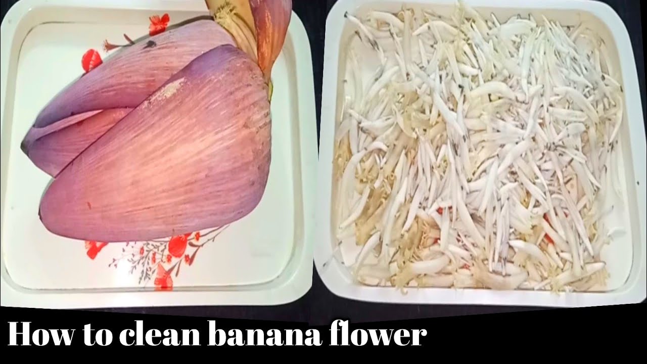 How To Clean Banana Flower |  Plantain Flower
