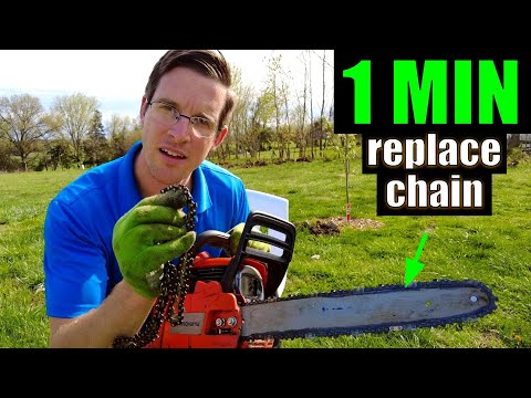 EASY! How to change a Husqvarna chainsaw chain in 1 minute