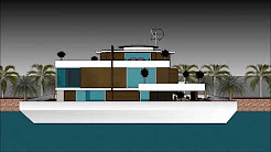 Houston houseboats lake luxury mansion Houston houseboat floating on a barge tx rental hire concept
