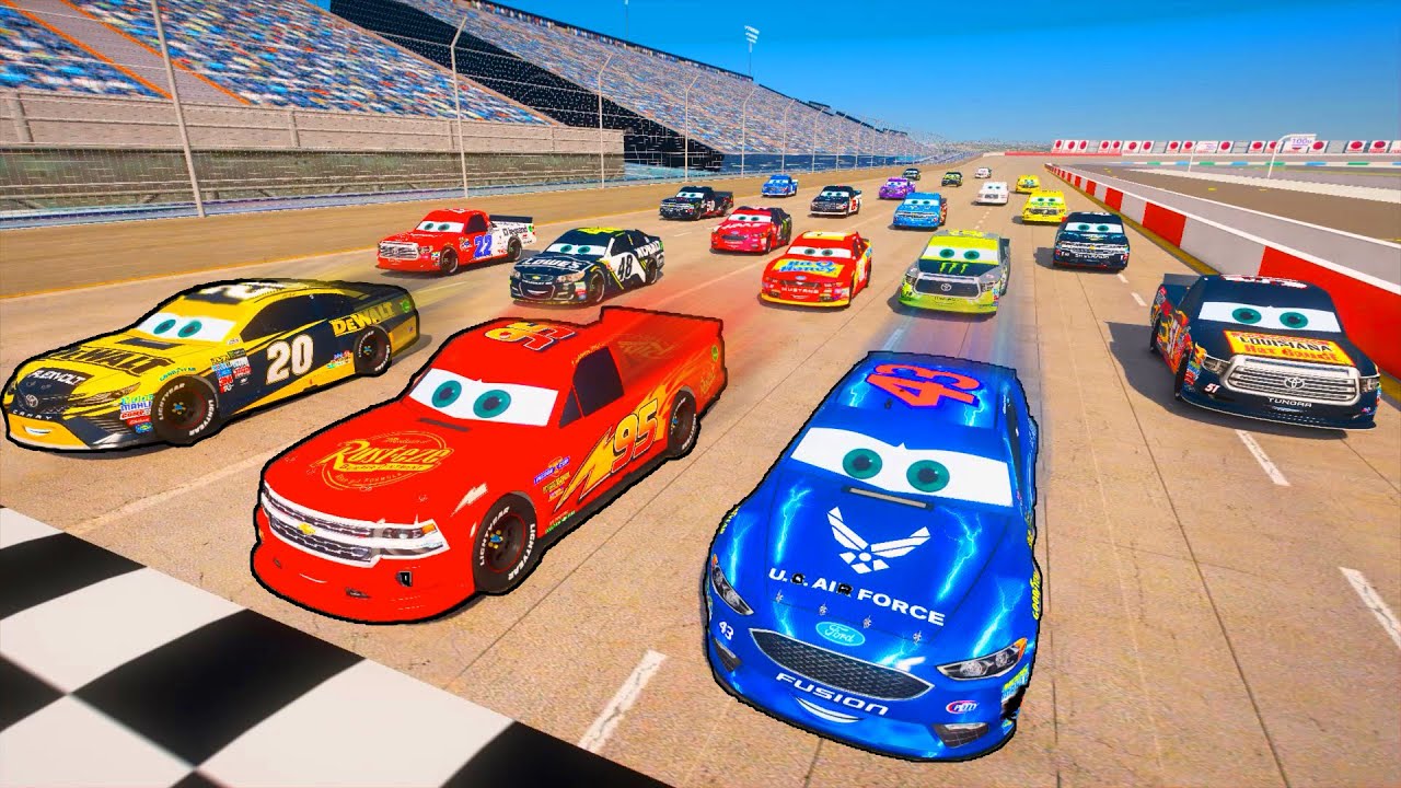 Race Crazy Cars Twin Ring Motegi Truck Skin McQueen VS NASCAR Series Trucks and Friends