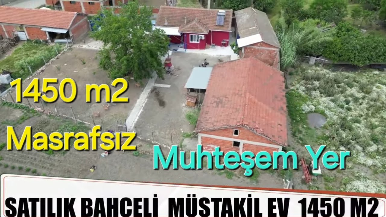 Balıkesir Manyas Satılık Bahçeli Müstakil ev 1450 m2 Masrafsız 3.680.000 TL