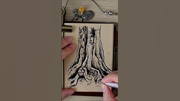 Quick tree sketch in ink | speed drawing #inkdrawing #quickdrawing