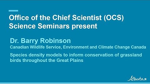 Species density models to inform conservation of grassland birds | OCS Science Seminar