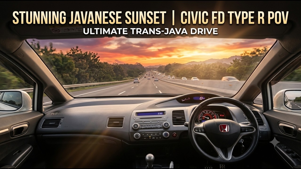 Sunset Drive on Indonesia’s Trans-Java Motorway | POV Driving by Honda Civic FD Type R 🛣️🚘🇮🇩