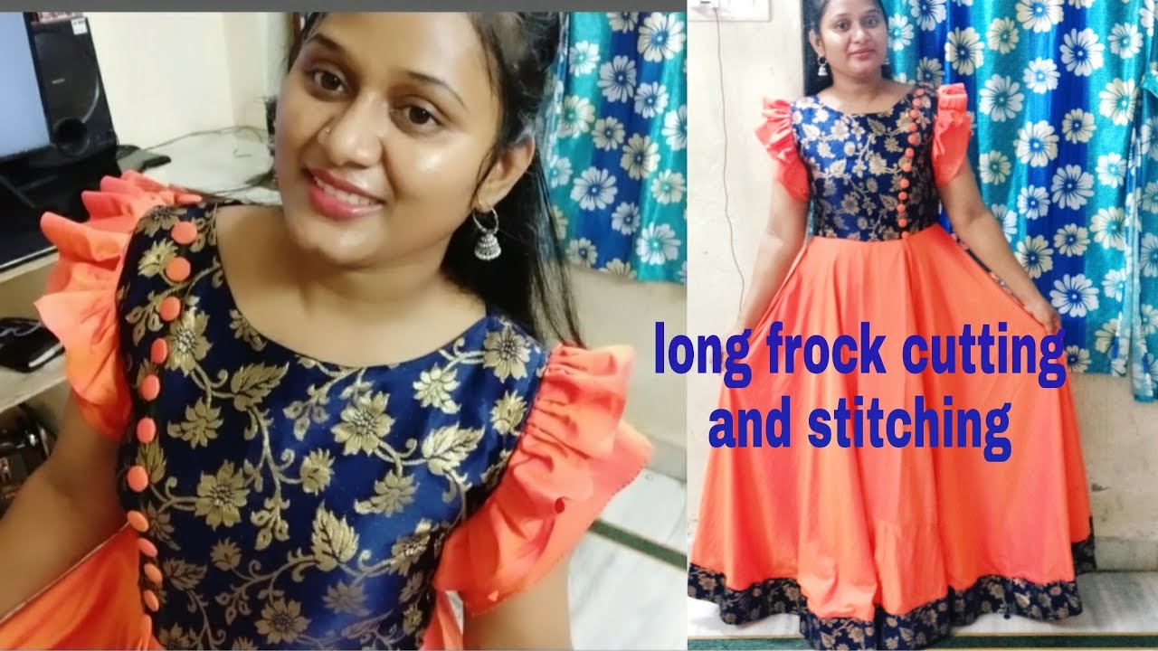 Simple and basic long frock cutting  LONG FROCK CUTTING  YouTube