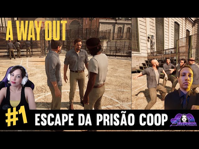 INCRÍVEL JOGO COOP - FUGINDO DA PRISÃO COM UM AMIGO - A WAY OUT