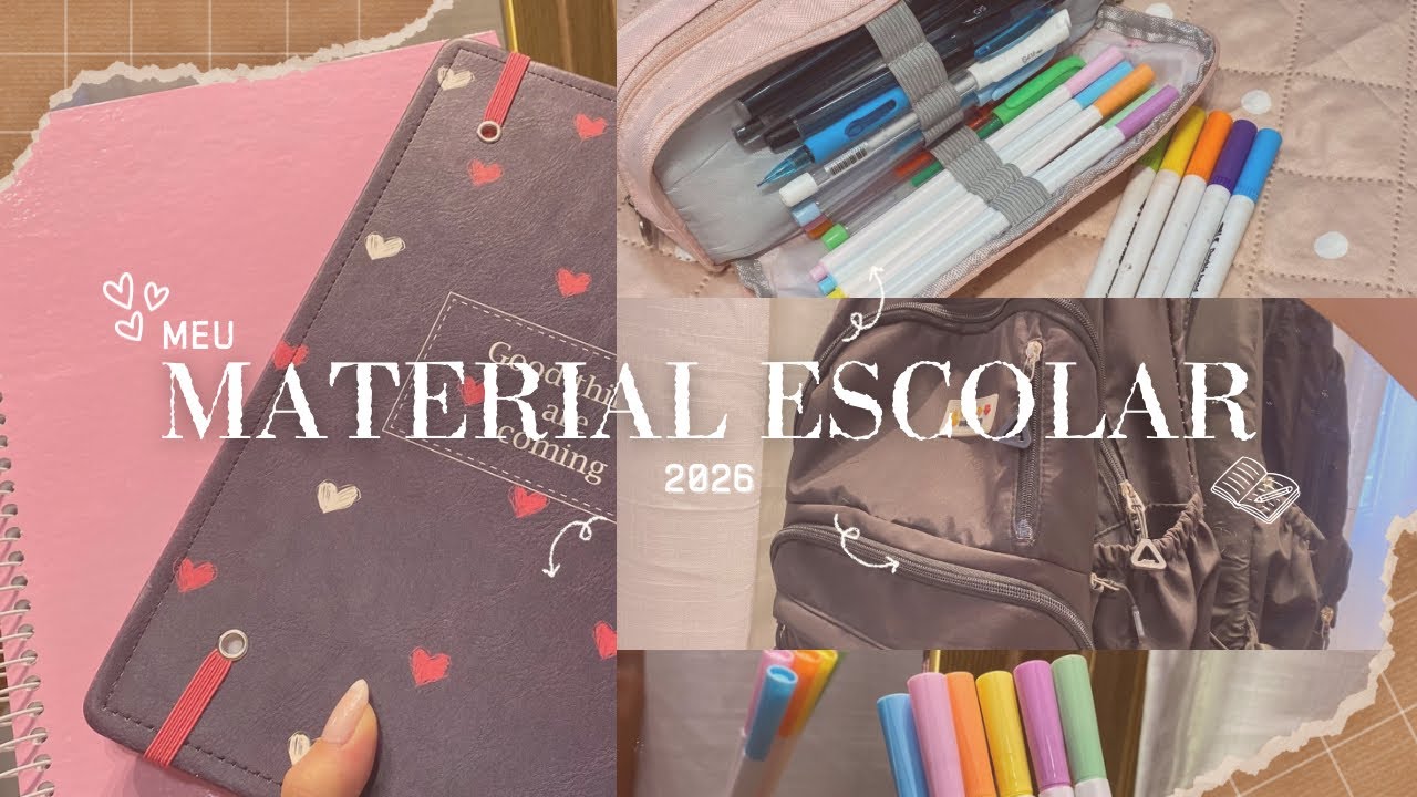 MEU MATERIAL ESCOLAR 2026! 💖📚✨ - 3º ANO DO ENSINO MÉDIO
