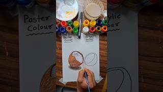 Coconut Art Battle: Poster vs Acrylic Colors! 🔥🥥|#artbox #artbattle #shorts #art #trending #viral