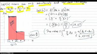 Approximate definite integral using Left and Right rectangle sums