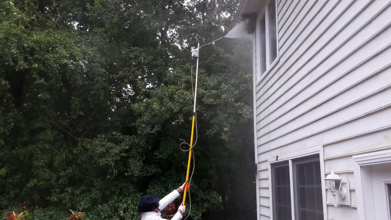 Removing a Wasp Nest with pressure washer... YouTube