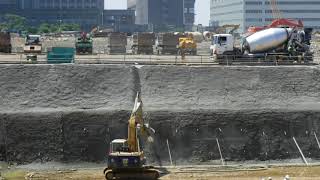 1070323機場(土方)二工區臨時滯洪西側噴凝土