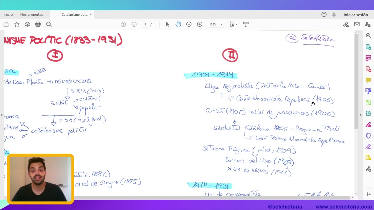 El catalanisme polític (1833 - 1931) - repàs