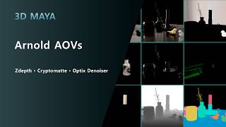Maya Arnold AOVs - Render Passes, Z Depth and Cryptomatte