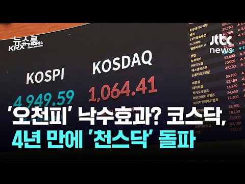 '오천피' 낙수효과? 코스닥, 4년 만에 '천스닥' 돌파 / JTBC 뉴스룸