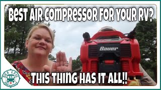 Best Compact Air Compressor for Your RV?  The Bauer Cordless Air Compressor from Harbor Freight!