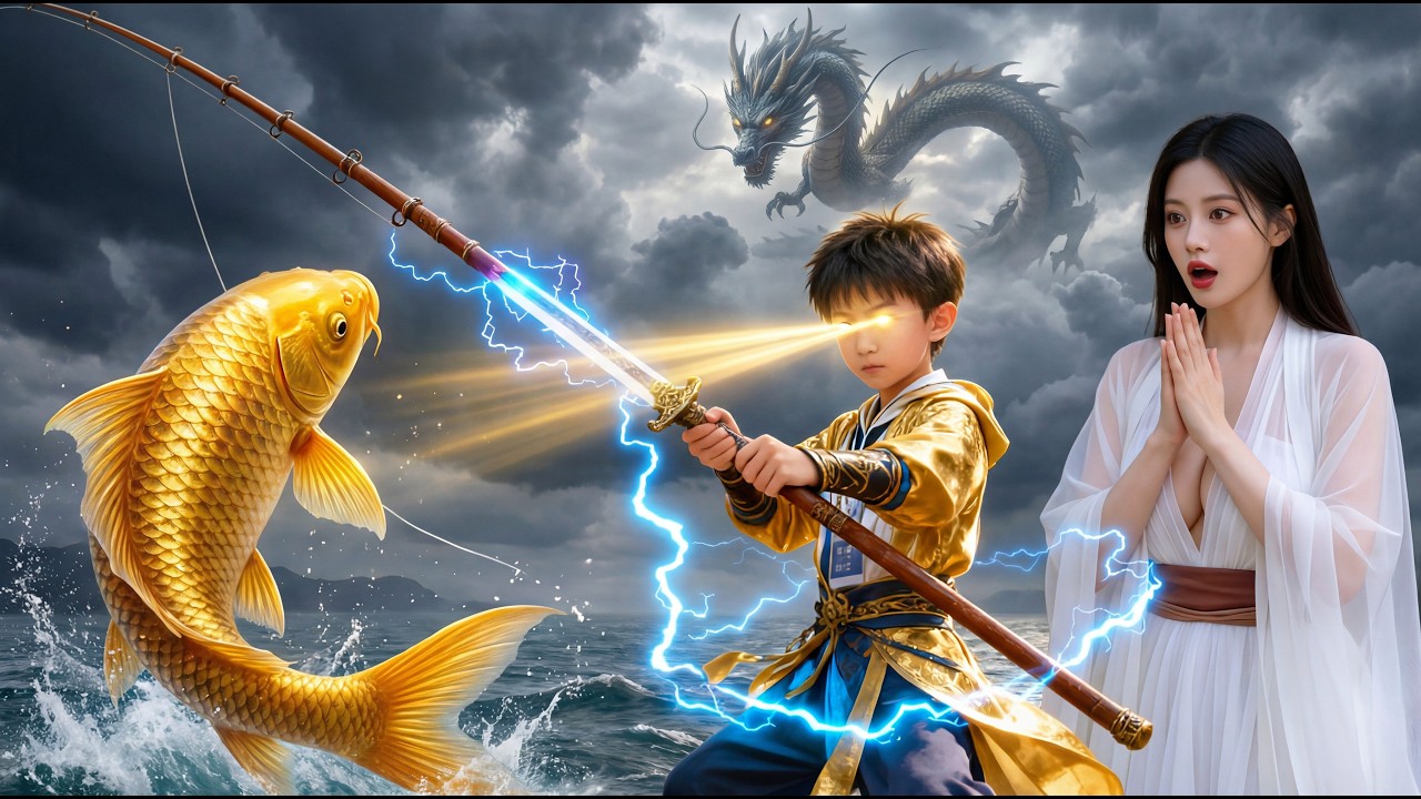 Menospreciado, un niño de 10 años, reencarnación del dios de la pesca, ¡pesca un gran tiburón!