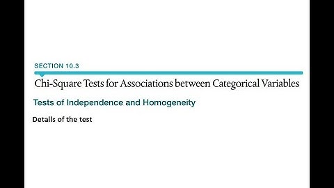 10.3 Chi Square Test for Associations - Details of the Test