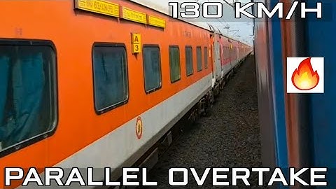 Parallel Overtake || Howrah Rajdhani Overtake Coalfield Express  at 130 Km/H ,With HOG WAP7...