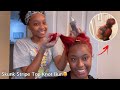 TikTok Skunk Stripe On Her Natural Hair W/ Top knot bun 😍