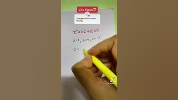 Solve z^2 + 4z +13=0 quadratic equation #math #tutor #mathtrick #learning #shorts #youtube #solve