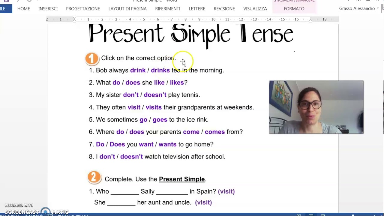 Present Simple Second Part 1 - YouTube