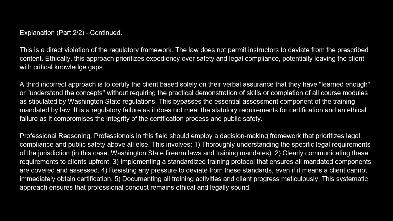 Washington  Firearm Safety Training Certification  For semiautomatic rifles  Free Practice Test And