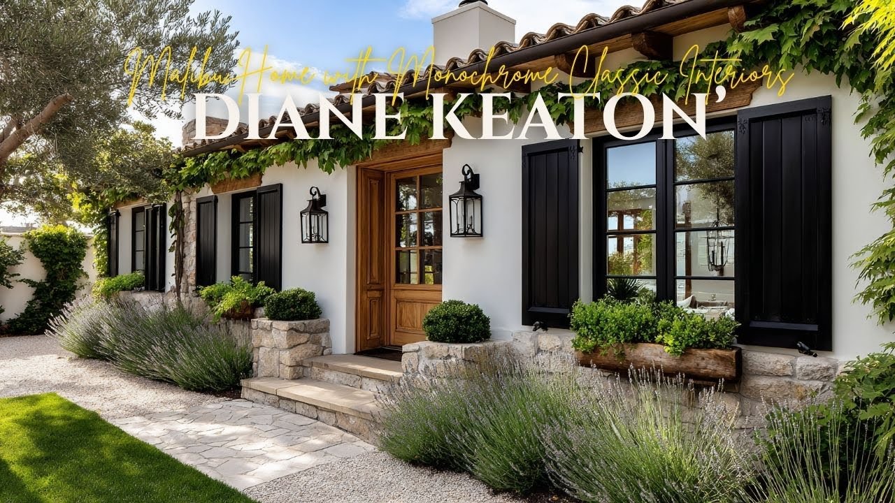 Vintage Charm in Diane Keaton’s Malibu Home with Monochrome Classic Interiors