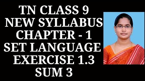 9th Maths Ch-1 Set language | Ex-1.3 (3rd sum) | Samacheer One plus One channel
