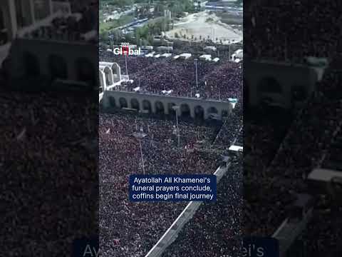 Khamenei Funeral Prayers End in Tehran, Coffins Moved for Final Burial in Mashhad #khamenei #iran