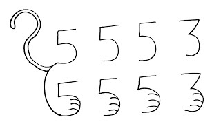 [Hindi] How to draw Tiger from 5553 number step by step Easy Drawing | AP Drawing