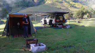 CAMPING IN A 2 ROOM TENT by a CREEK [Escape the Stress, Campfire Cooking, ASMR,Nature Sounds, Relax]