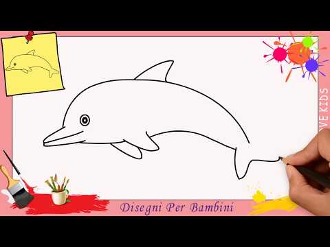 Come disegnare un delfino FACILE passo per passo per bambini – Disegno facile 1
