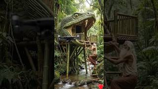 I Built a Secret Bamboo Treehouse EP 3 | Beautiful  #bamboocraft​ #handcrafted​ #shelter​ #shorts​