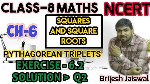Class -8 ,Exercise-6.2 ,Q2 Pythagorean triplet ,Maths NCERT,CBSE