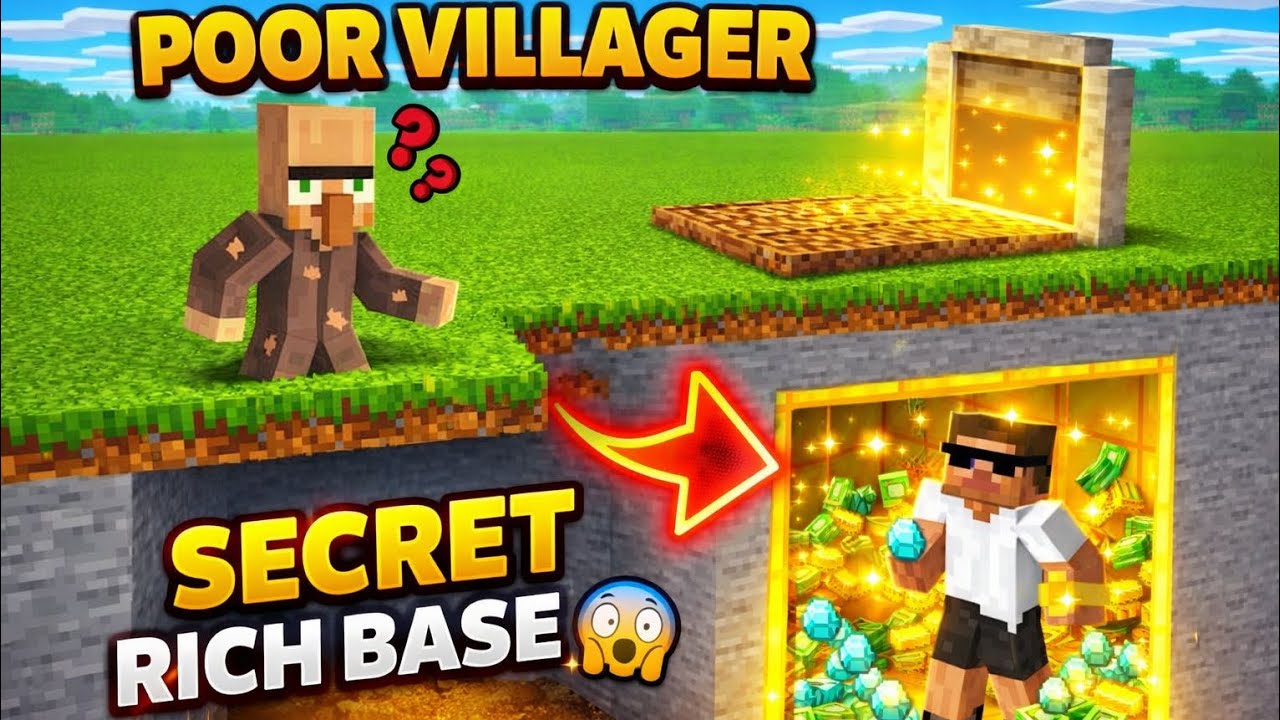 Poor Villager vs Secret Rich Base in Minecraft! 😱💎 - YouTube