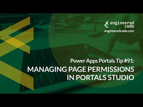 Power Apps Portals Tip #91 - Managing Page Permissions in Portals Studio - Engineered Code