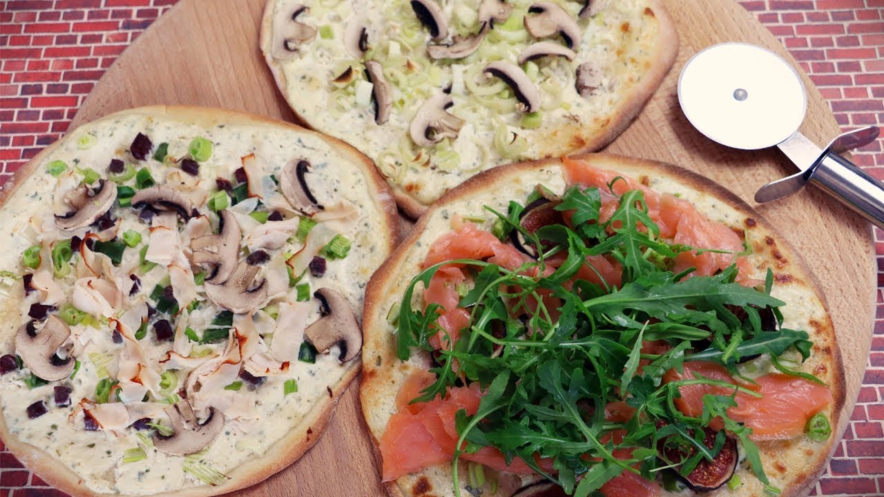 Flammkuchen – Grundrezept und Lieblingsvarianten - Tarte flambée/French pizza