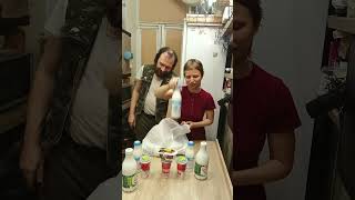 После храма нам Бог послал немного уценённых продуктов - распаковка.