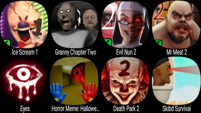 Ice Scream United, IT Horror Clown, Granny 3, Mr Meat 2, Nextbots Online,  The Last Horror, Evil Nun 