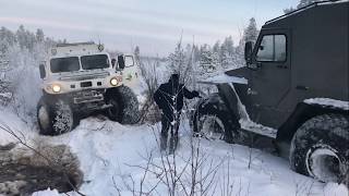 вездеходы Зырянин.  Проминка болота под трассу